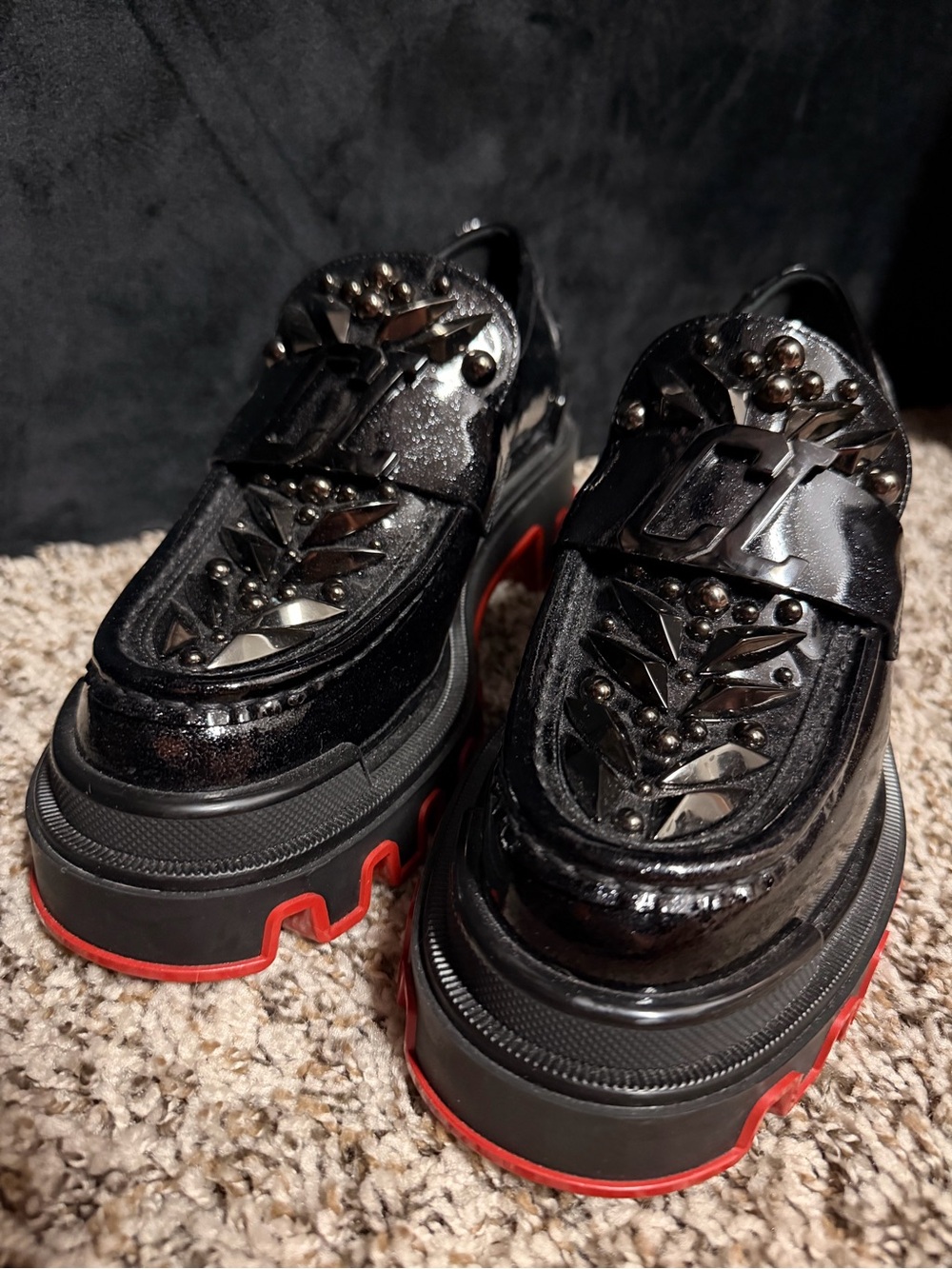 Christian Louboutin x Marvel Limited Platform Loafers Red bottoms